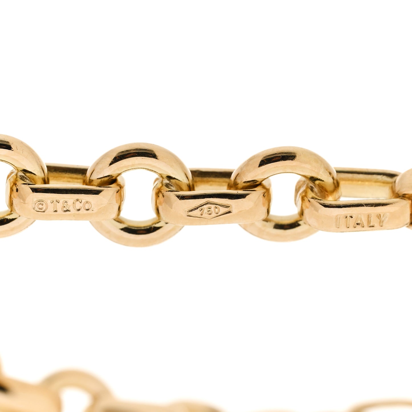 18K Yellow Gold Circle Link Chain Bracelet