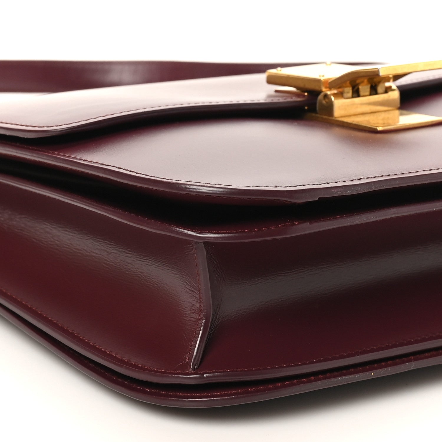 Celine Box Calfskin Medium Classic Box Flap Bag Burgundy 8 of 11
