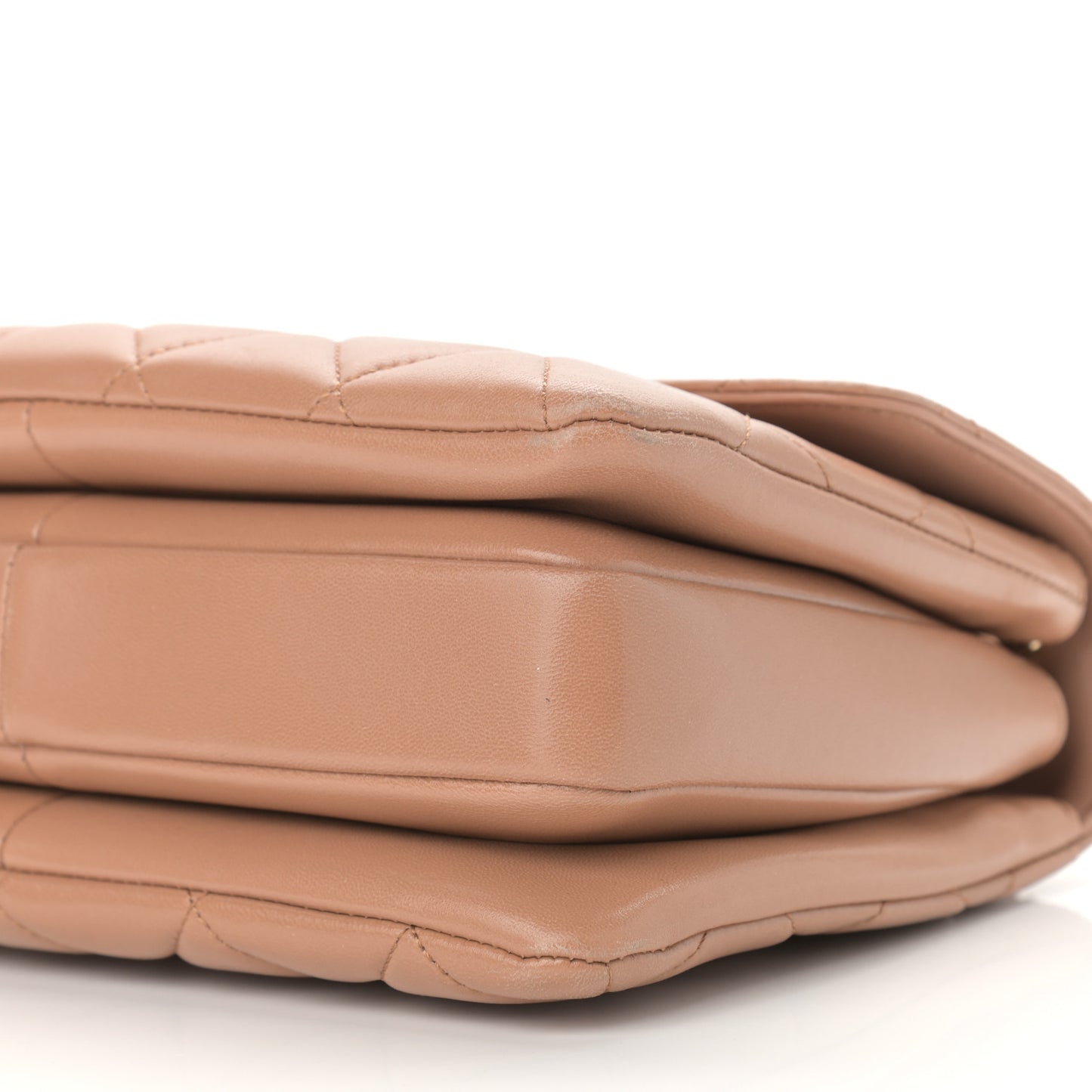 Lambskin Quilted Small Trendy CC Flap Dual Handle Bag Camel