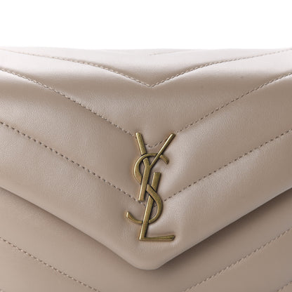 Saint Laurent Calfskin Y Quilted Monogram Toy Loulou Crossbody Bag Dark Beige 12 of 12