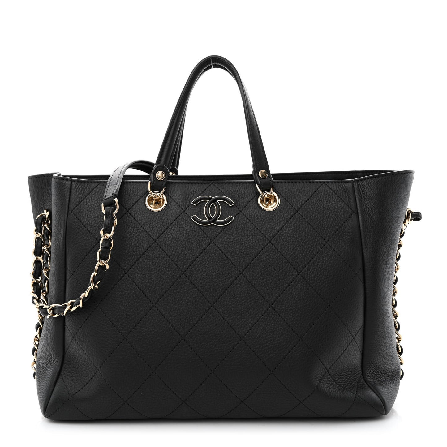 Bullskin Stitched Medium Shopping Bag Black