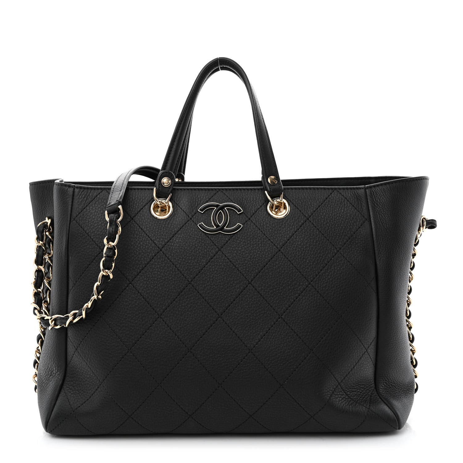 Chanel Bullskin Stitched Medium Shopping Bag Black 1 of 11