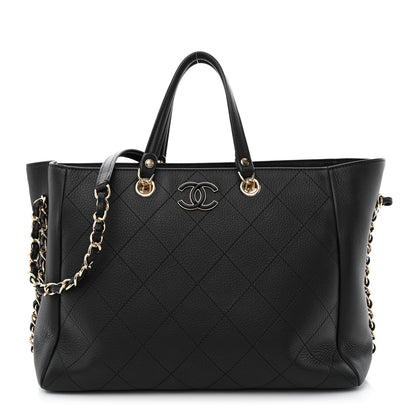 Chanel Bullskin Stitched Medium Shopping Bag Black 1 of 11