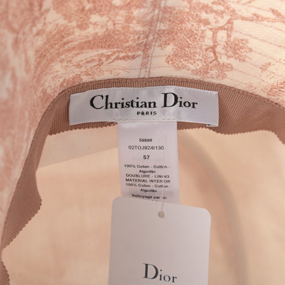 Christian Dior Cotton Dioriviera Toile De Jouy Bob Brim Bucket Hat 57 Rose 6 of 8