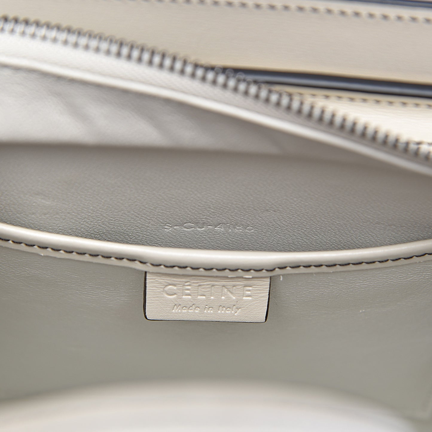 Satin Calfskin Nano Debossed Luggage White
