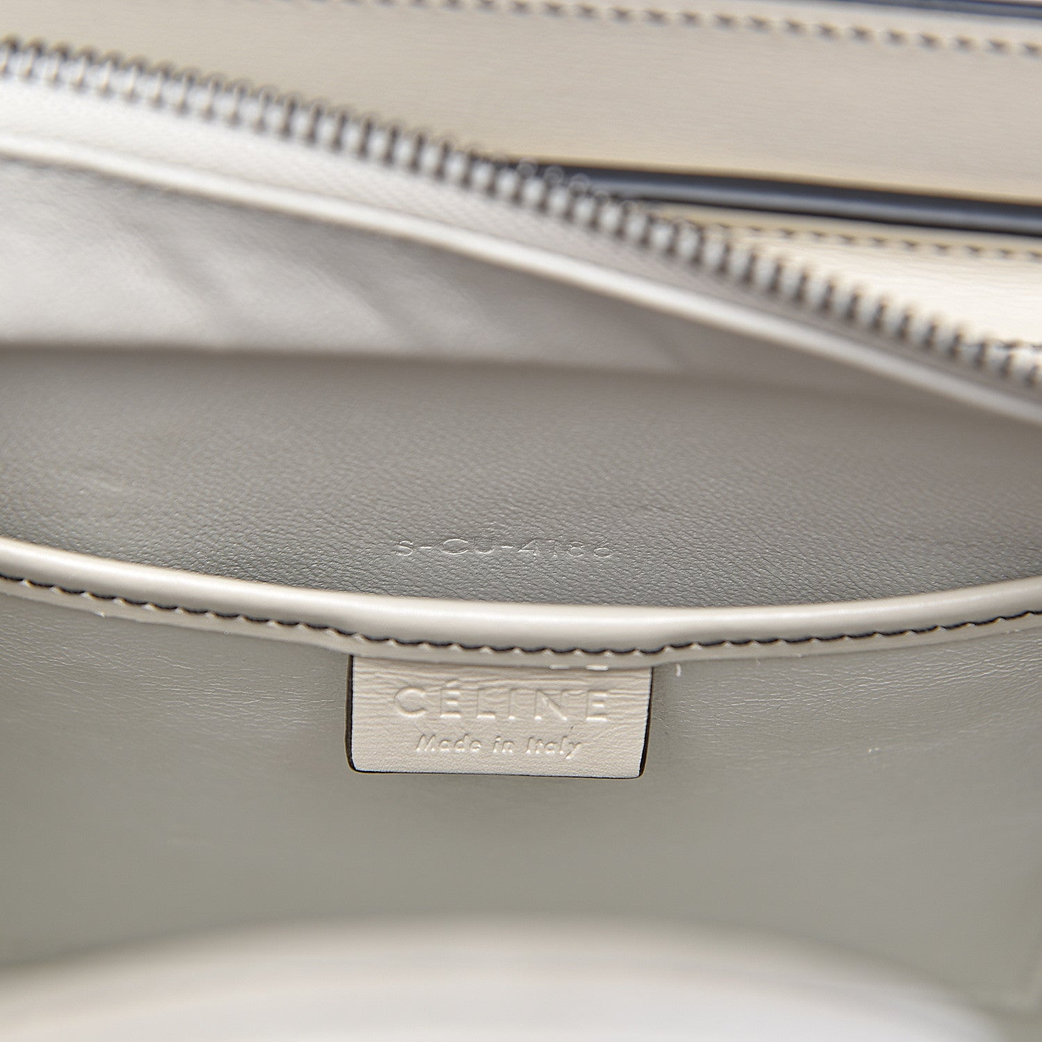 Celine Satin Calfskin Nano Debossed Luggage White 7 of 10