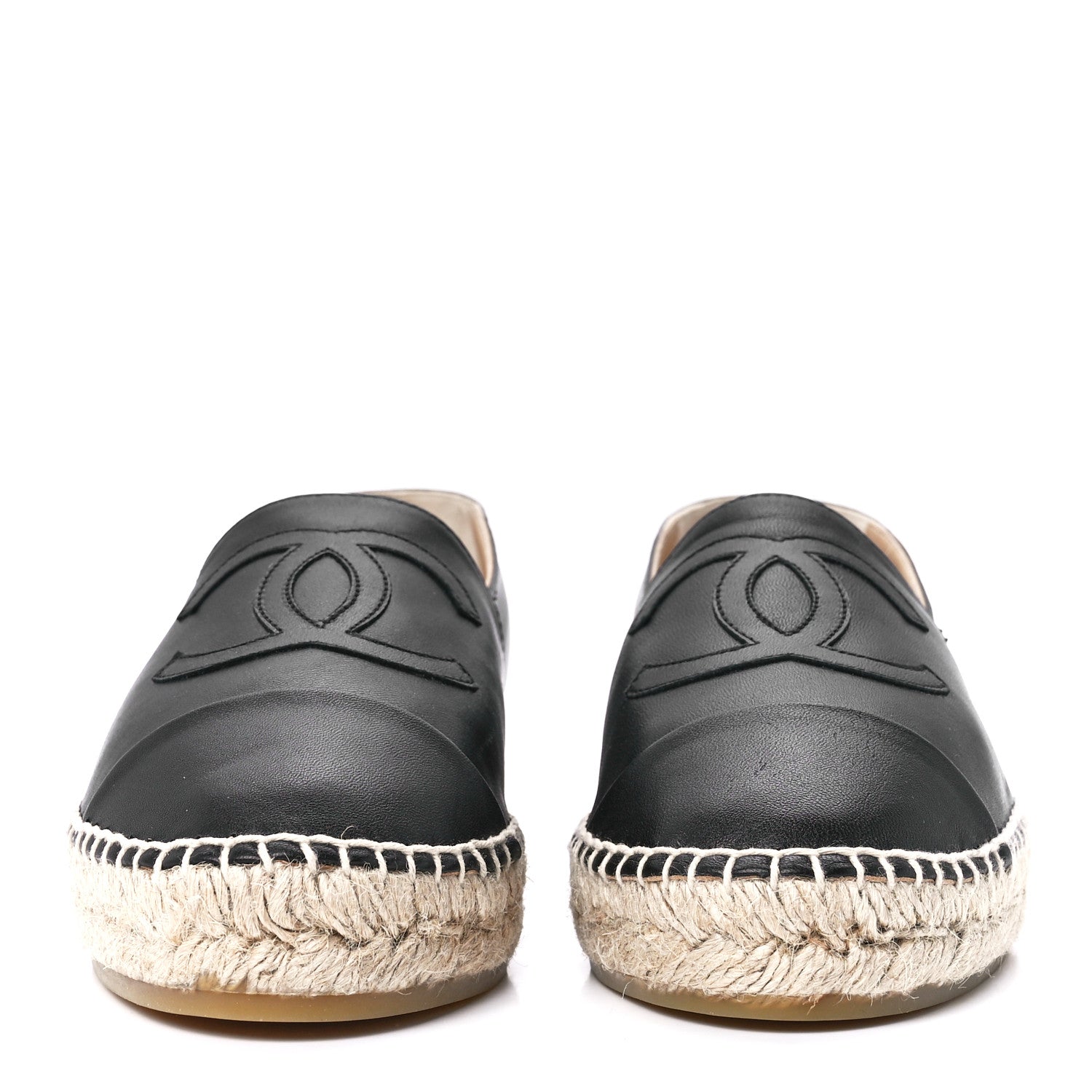 Chanel Lambskin CC Espadrilles 38 Black 2 of 10