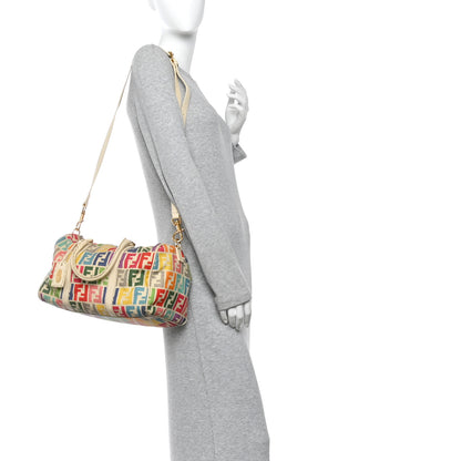 Fendi Zucca Spalmati Vitello Medium FF Multicolor Boston White 3 of 14