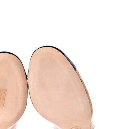 Chanel Patent Cork Cap Toe CC Slingbacks 38 Beige 10 of 13