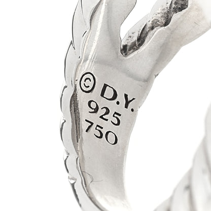 David Yurman Sterling Silver 18K Yellow Gold Diamond Smoky Quartz 14mm Albion Ring 54 6.75 4 of 4