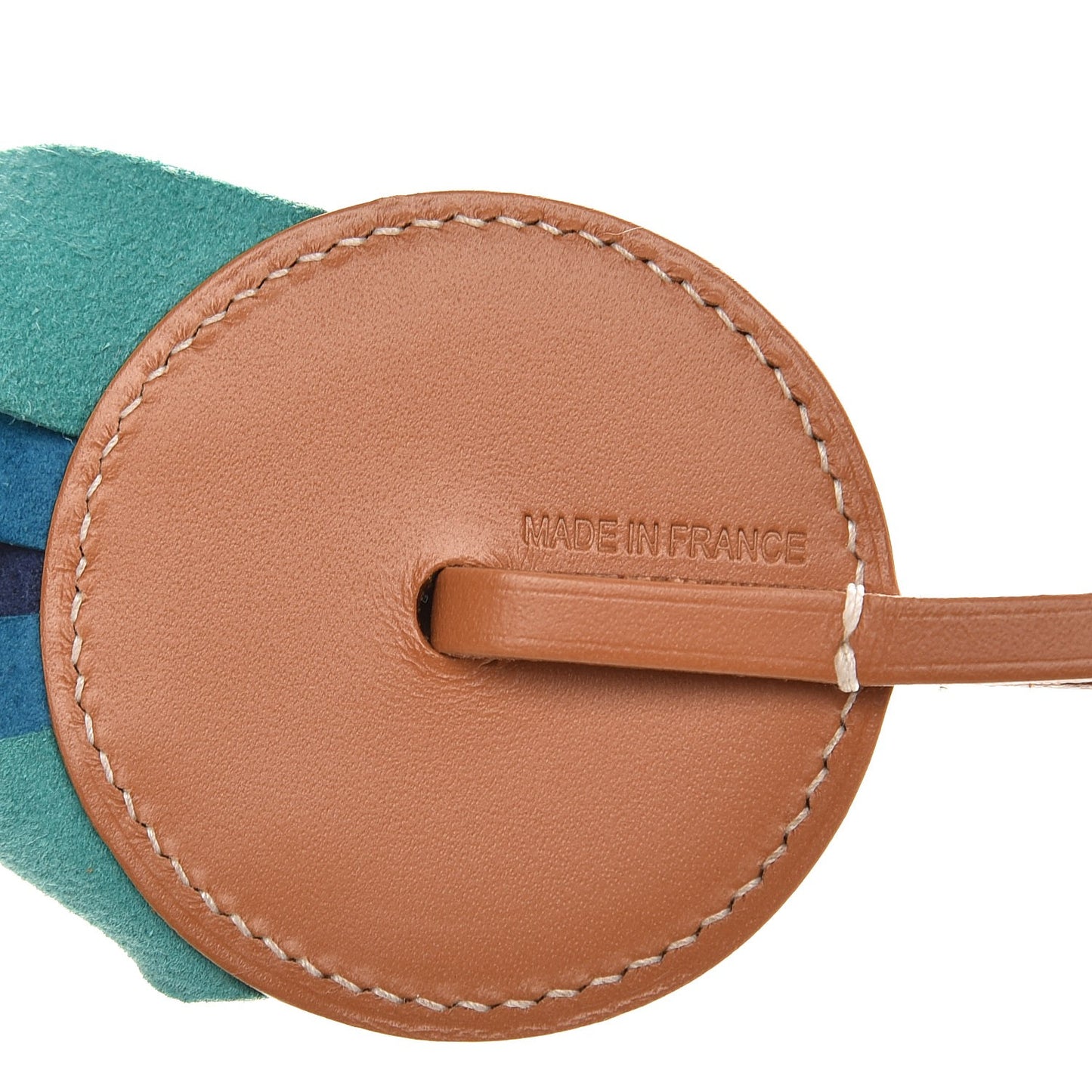 Hunter Cowhide Milo Lambskin Paddock Flot Bag Charm Bleu de Malte Bleu Izmir Lagon