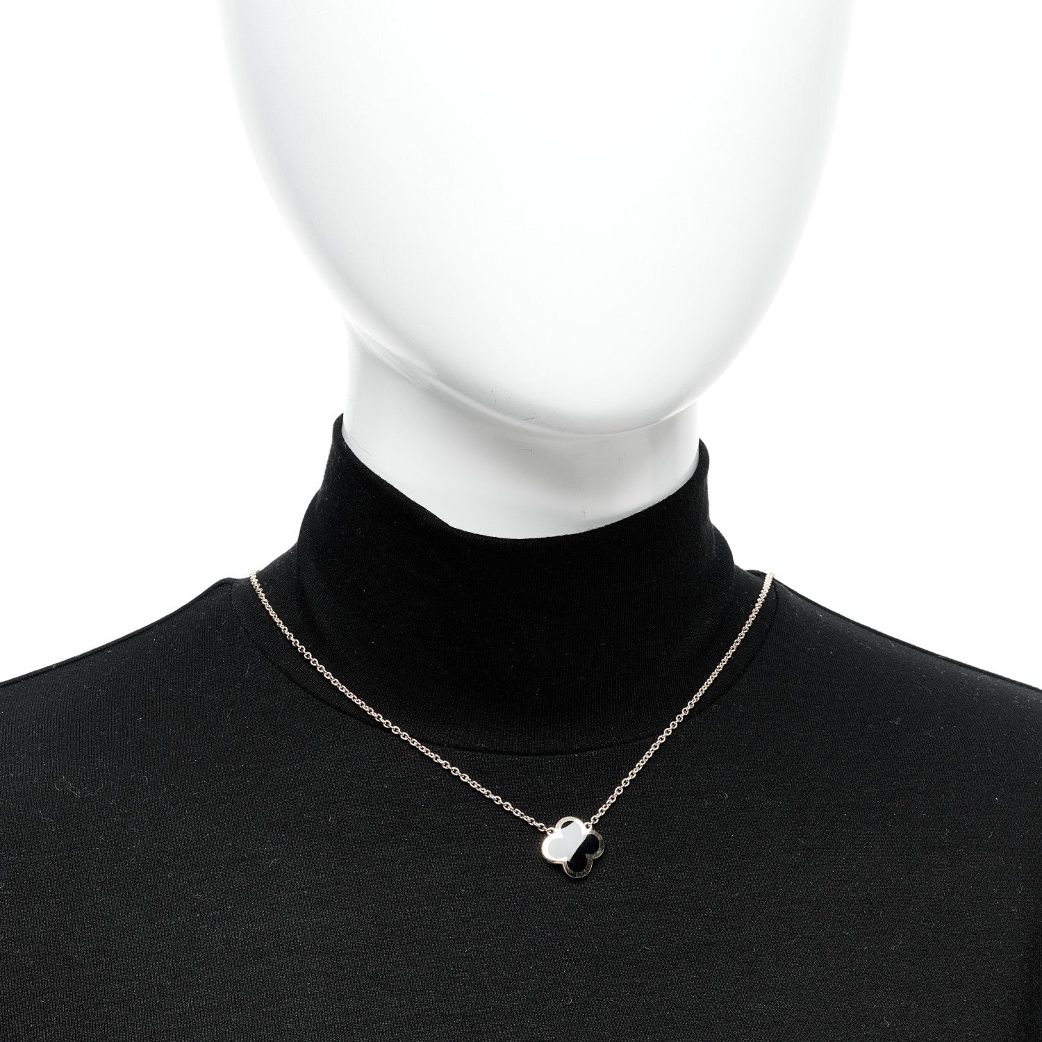 Van Cleef & Arpels 18K Yellow Gold Black Onyx Pure Alhambra Pendant Necklace 2 of 6