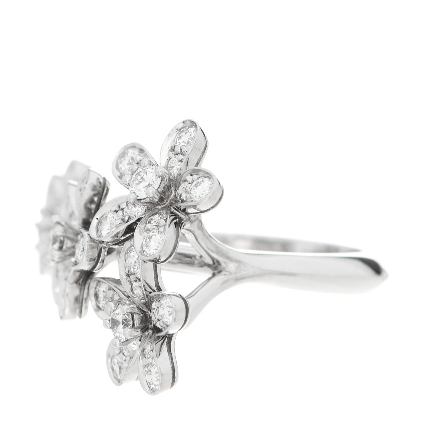 18K White Gold Diamond Socrate Between the Finger Ring 50 5.25