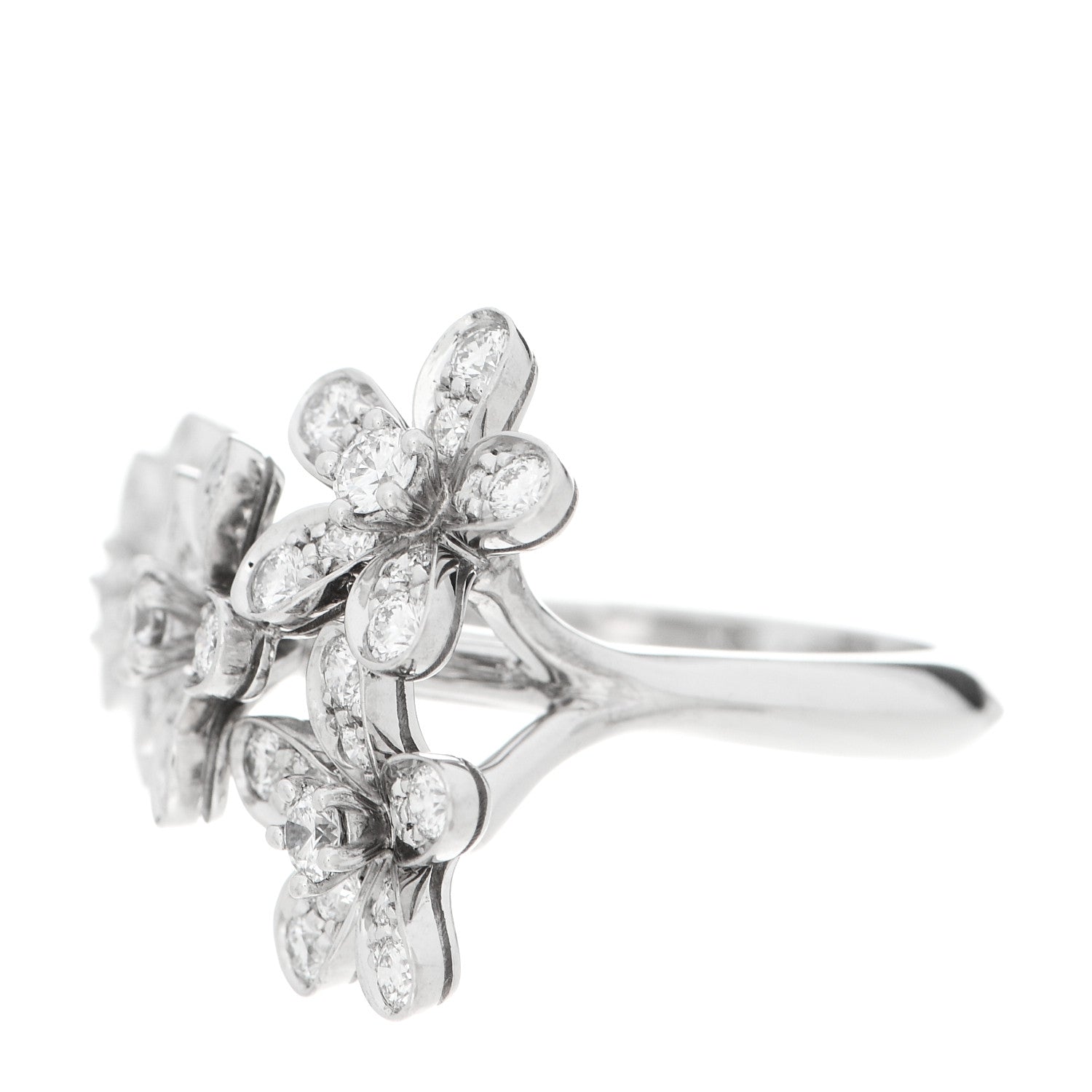 Van Cleef & Arpels 18K White Gold Diamond Socrate Between the Finger Ring 50 5.25 3 of 7