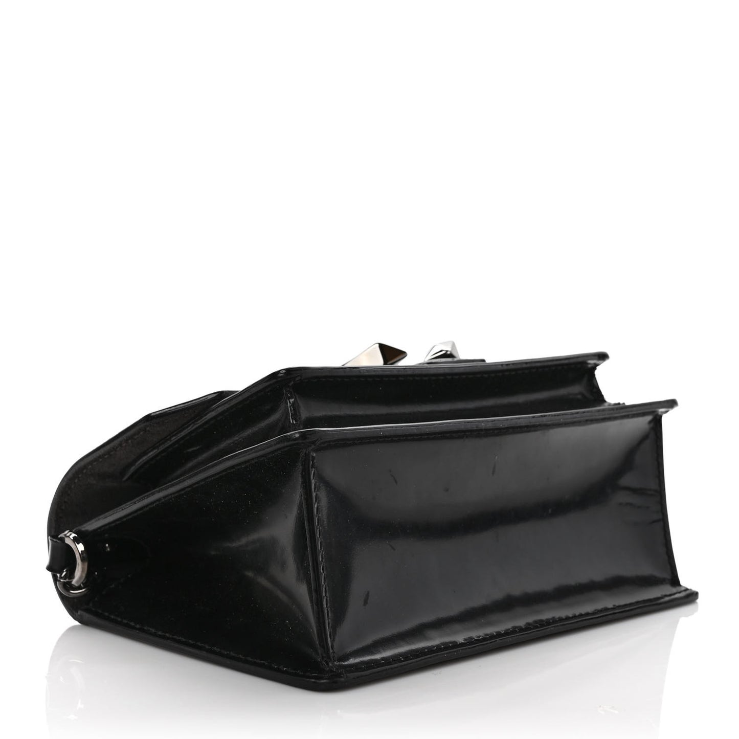 Patent Calfskin Madeline Chain Shoulder Bag Black