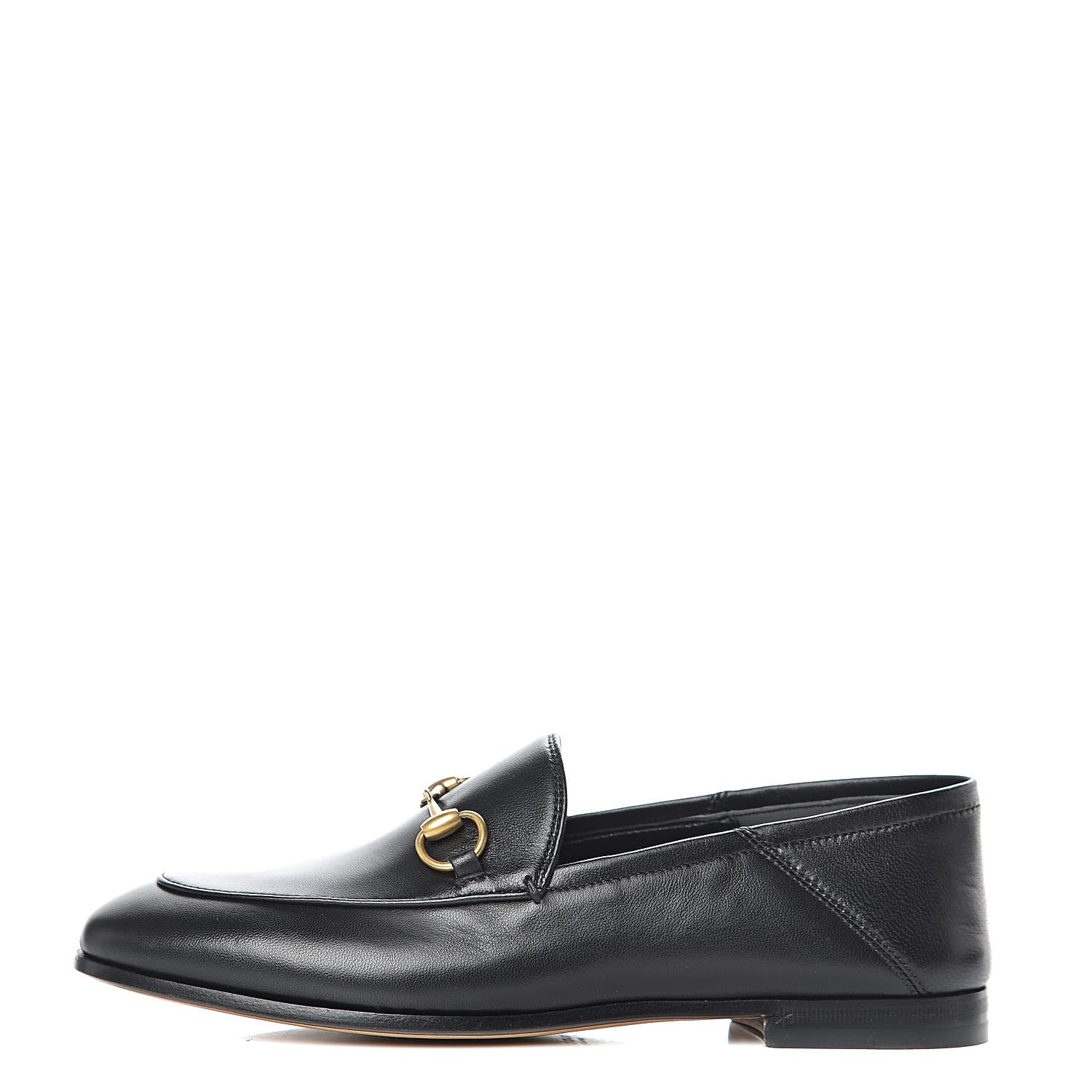 Gucci Lambskin Womens Brixton Horsebit Loafers 35.5 Black 1 of 9