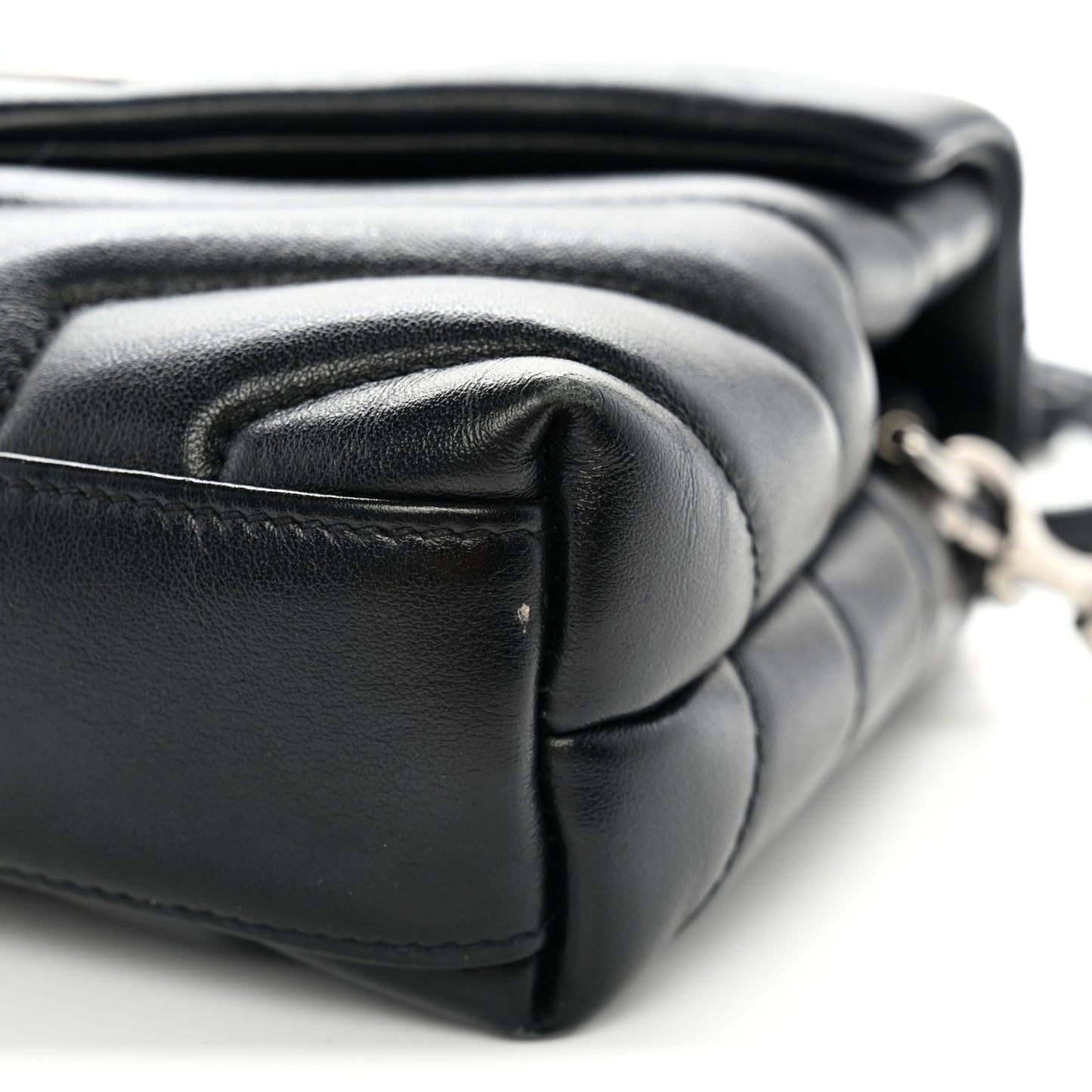 Calfskin Y Quilted Monogram Toy Loulou Crossbody Bag Black
