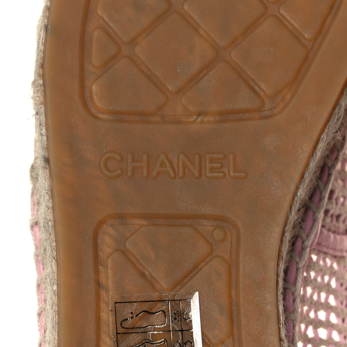 Mesh Lambskin CC Espadrilles 39 Light Pink Beige