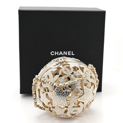 Chanel Metal Strass Crystal Sphere Minaudiere Clutch Gold 12 of 12
