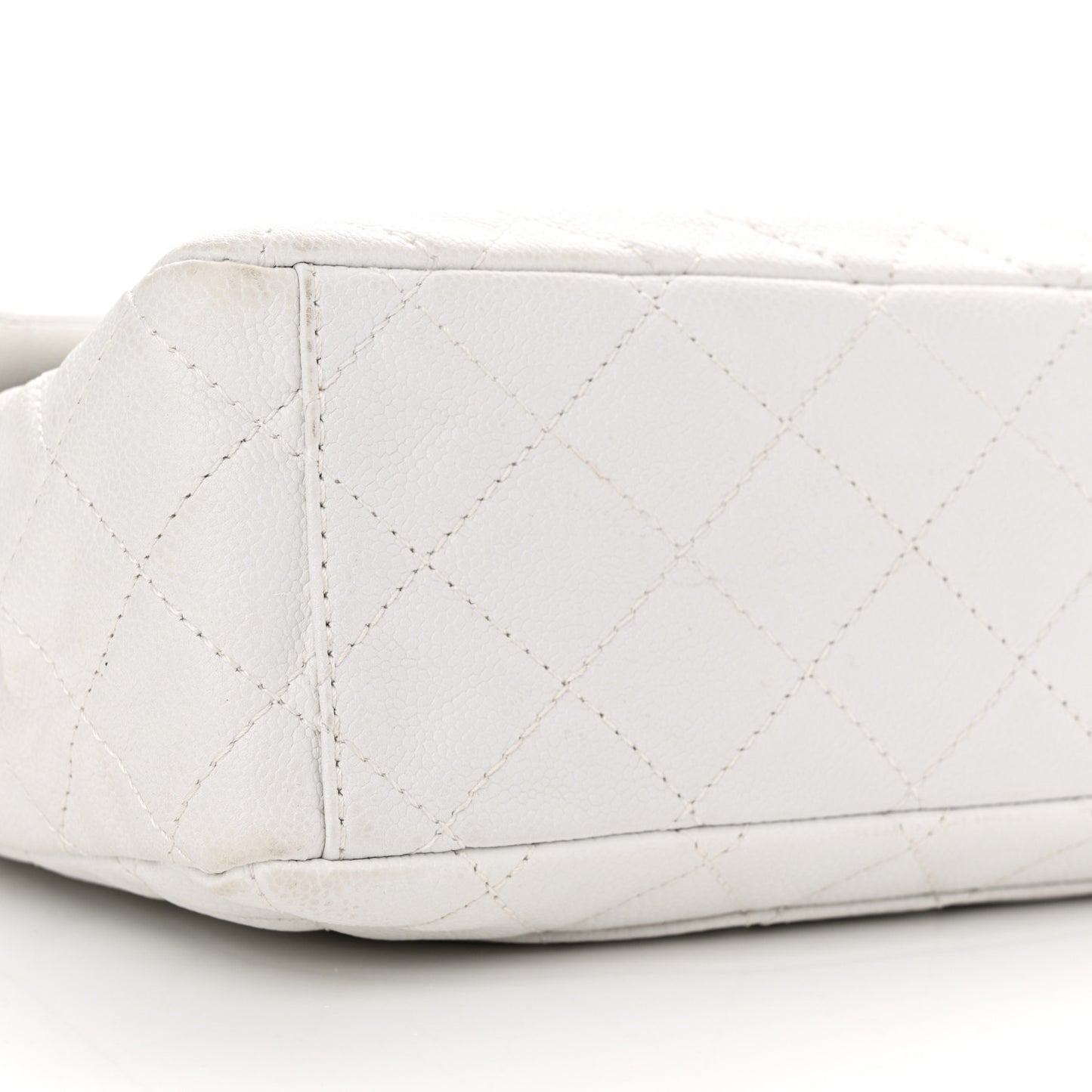 Caviar Quilted Maxi Single Flap White