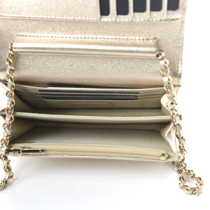 Chanel Metallic Lambskin Quilted Mini Wallet On Chain WOC Gold 5 of 10