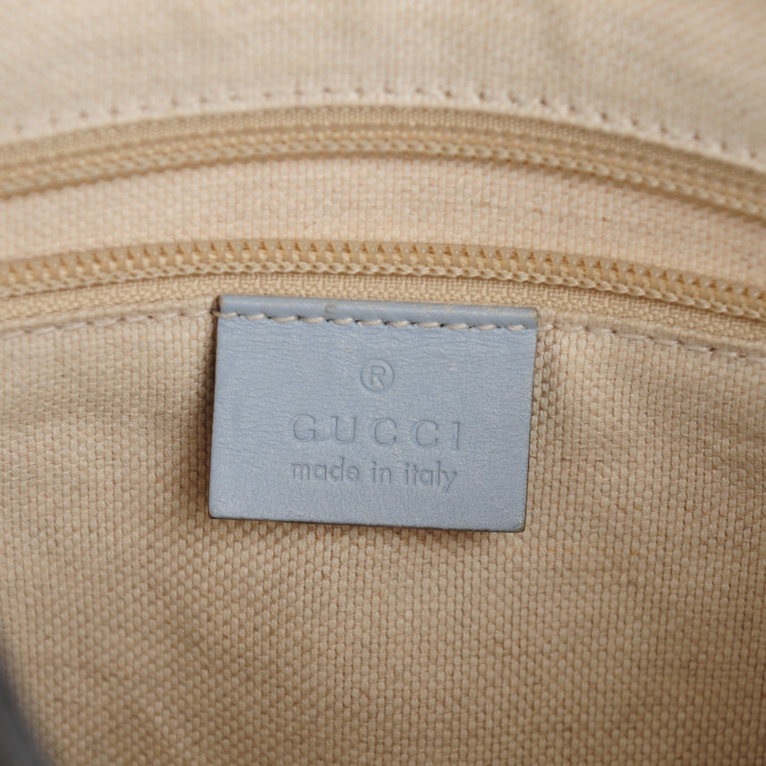 Gucci Canvas Flora Knight Small Zippered Tote Dusty Blue 7 of 8