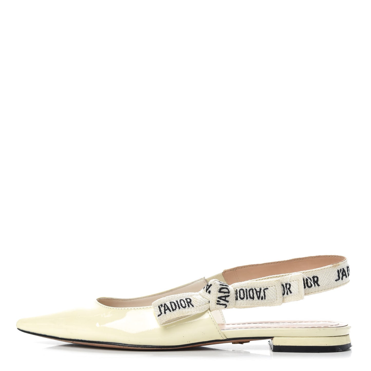 Patent Ribbon J'Adior Slingback Ballet Flats 36 Off White