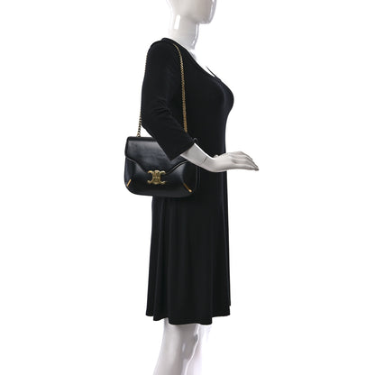 Celine Shiny Calfskin Chain Besace Triomphe Black 2 of 8