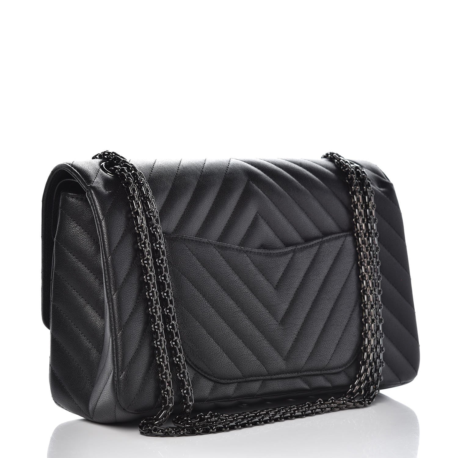 Chanel Sheepskin Chevron Quilted 2.55 Reissue 226 Flap So Black 5 of 11
