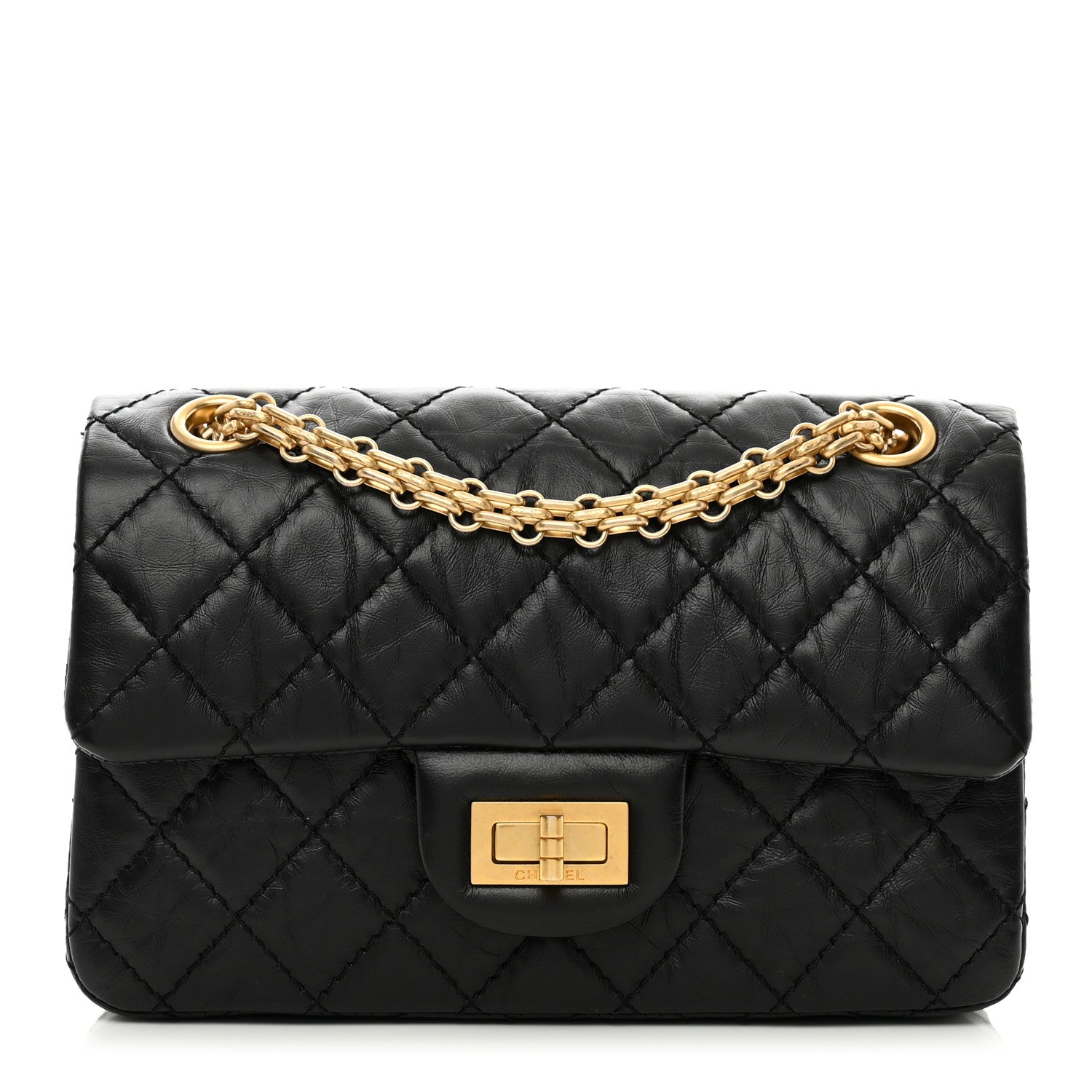 Chanel Aged Calfskin Quilted 2.55 Reissue Mini Flap Black 1 of 11