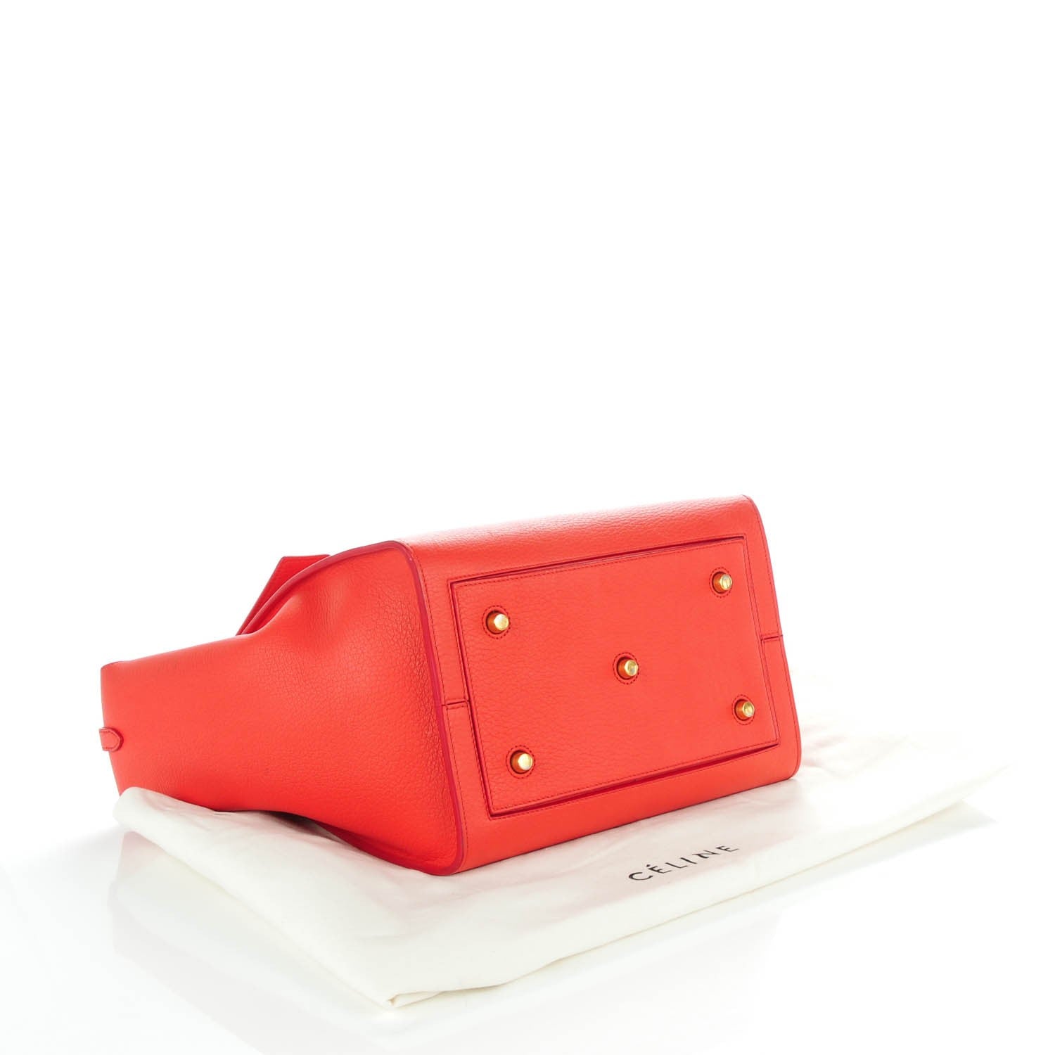 Celine Crisped Calfskin Small Tie Knot Tote Vermillion 5 of 11