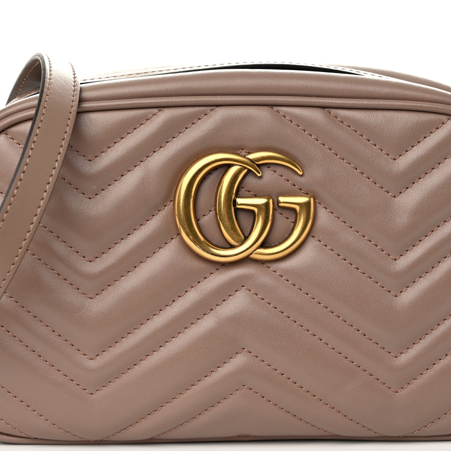 Calfskin Matelasse Small GG Marmont Chain Shoulder Bag Porcelain Rose