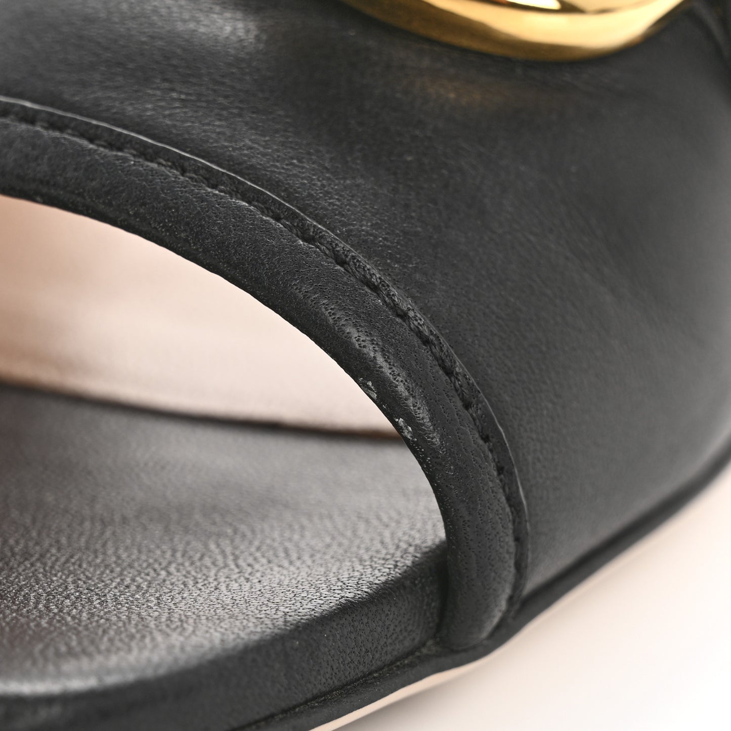 Nappa Horsebit Flat Slide Sandals 38 Black