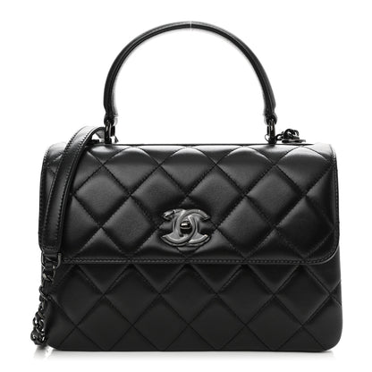 Chanel Lambskin Quilted Small Trendy CC Dual Handle Flap Bag So Black 1 of 11