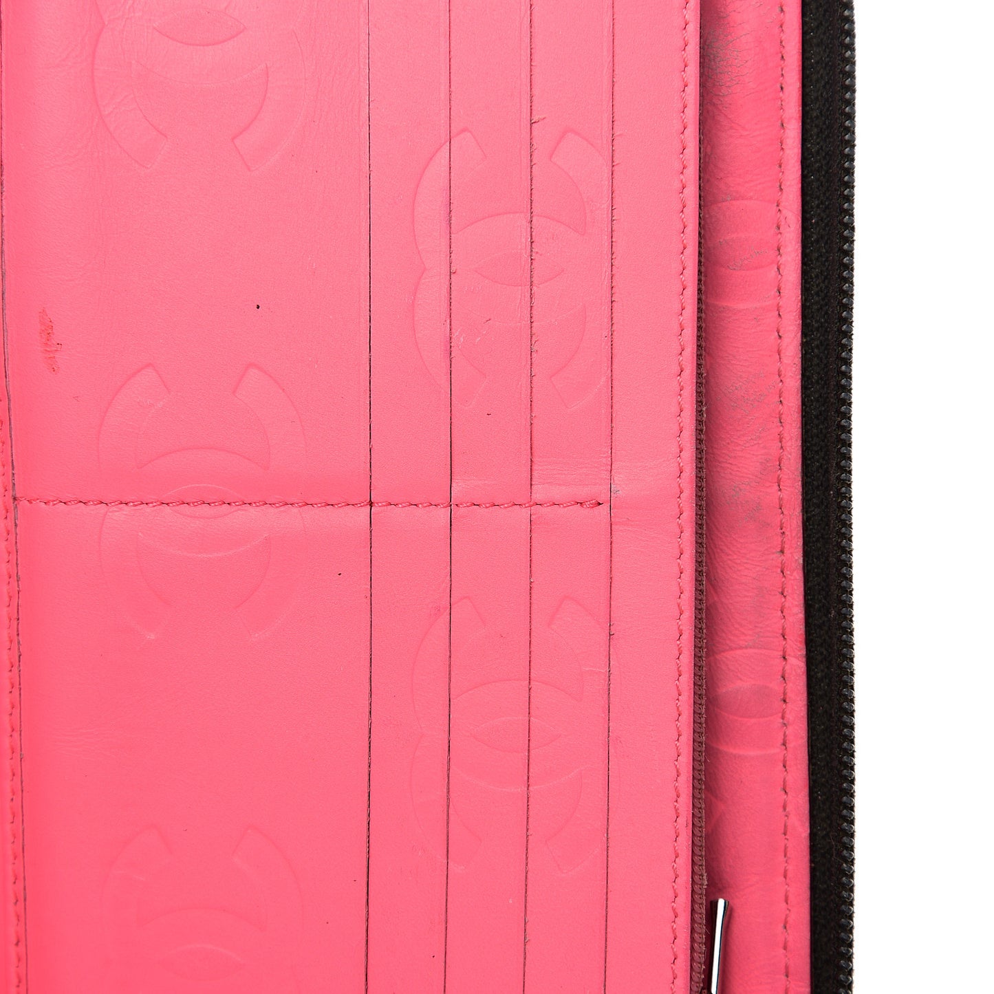 Calfskin Cambon Zip Around Organizer Wallet Black