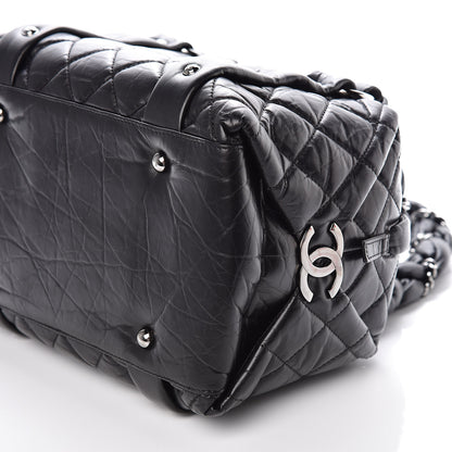 Chanel Distressed Lambskin Lady Braid Small Tote Black 6 of 9