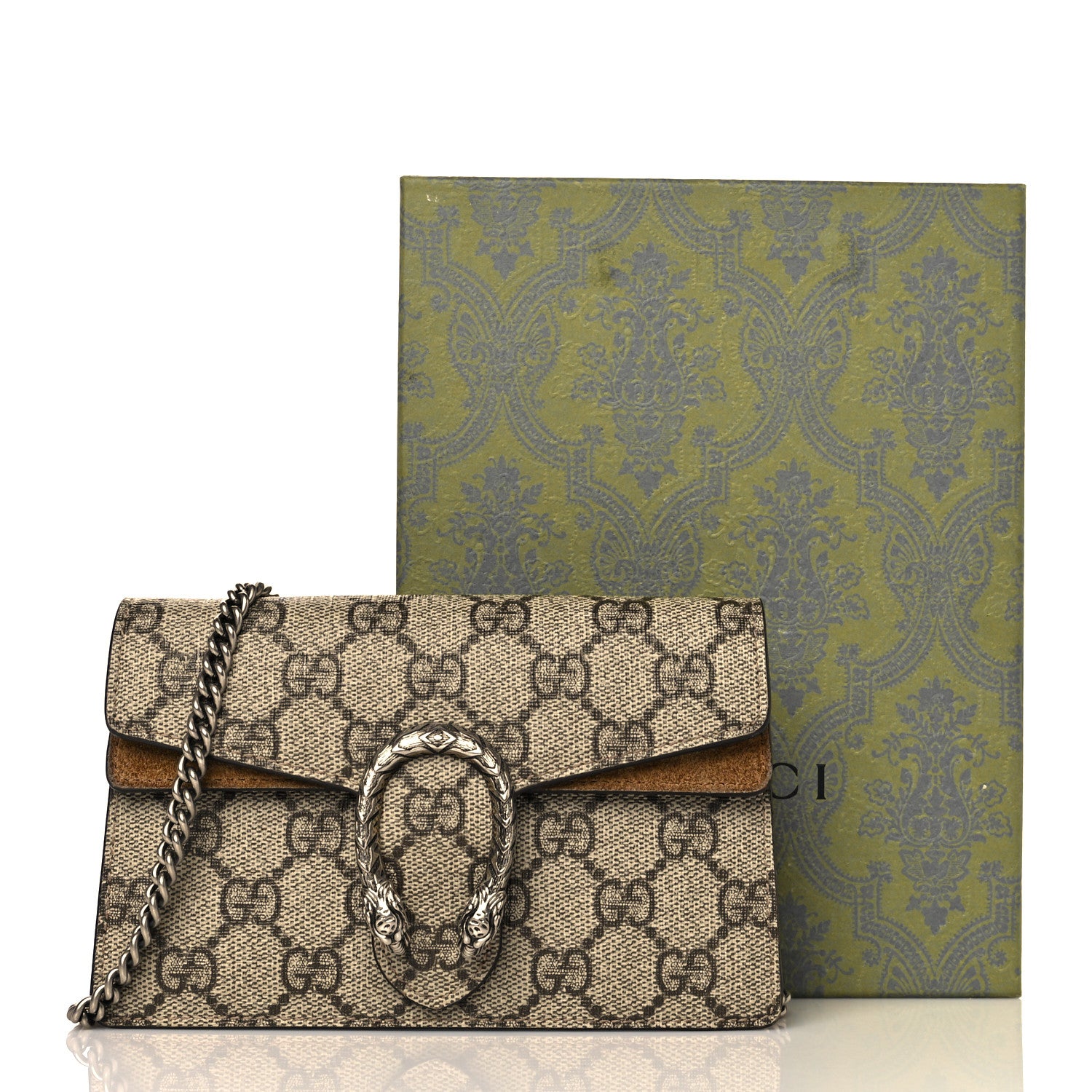 Gucci GG Supreme Monogram Super Mini Dionysus Shoulder Bag Taupe 12 of 12