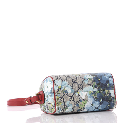 Gucci GG Supreme Monogram Blooms Mini Boston Navy Blue Hibiscus 3 of 9