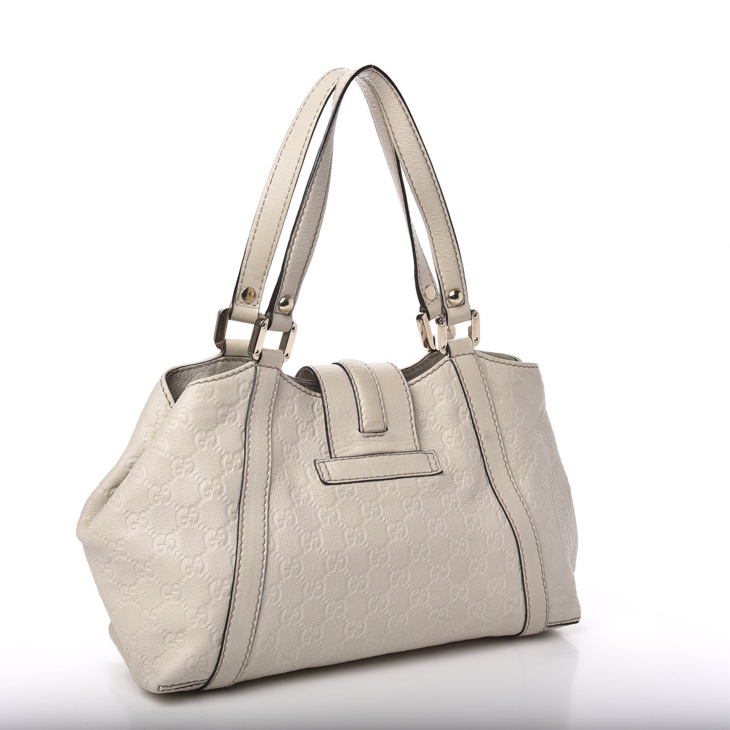 Gucci Guccissima Medium New Ladies Web Tote Off White 3 of 13