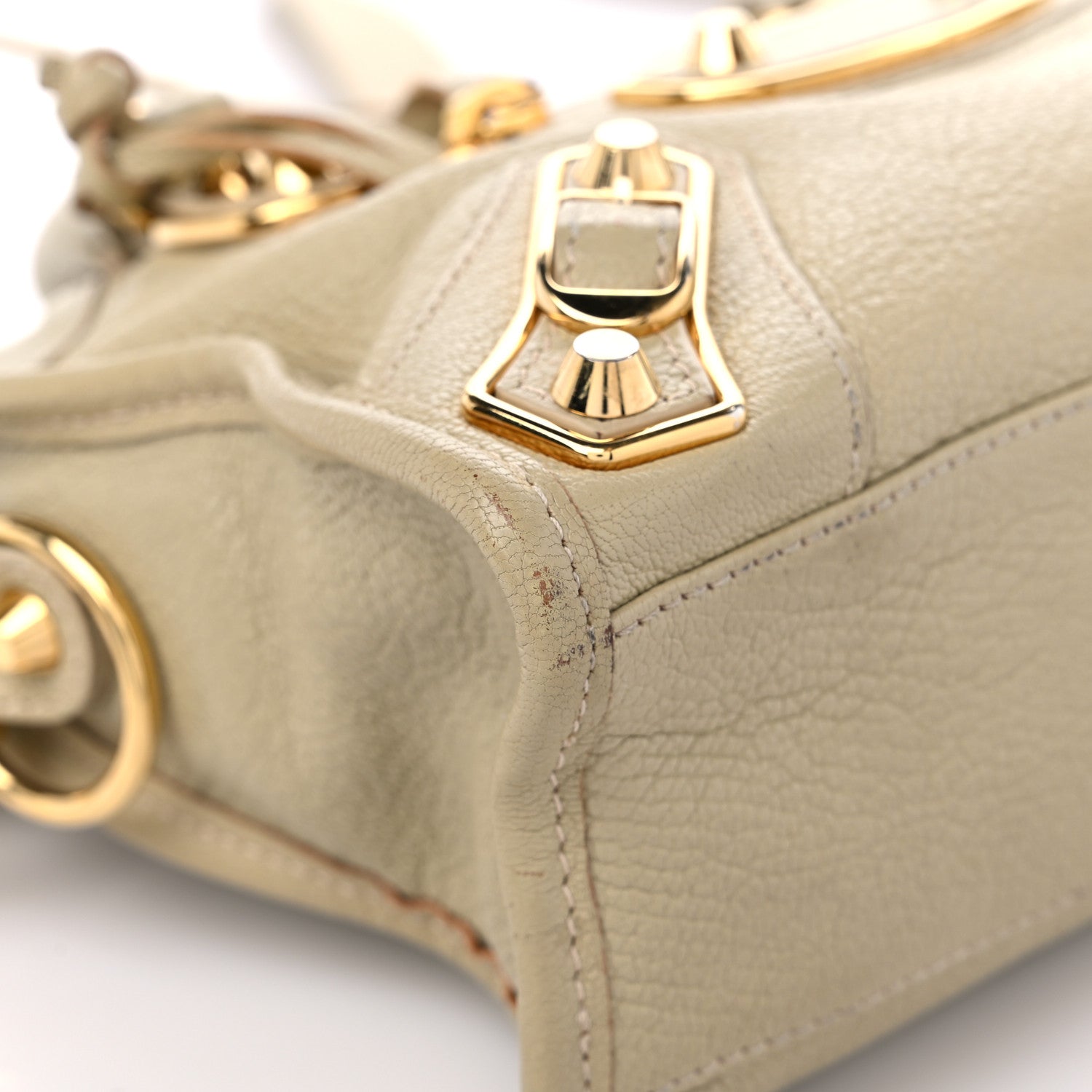 Balenciaga Chevre Gold Metallic Edge Hardware Mini City Beige Oryx 8 of 18