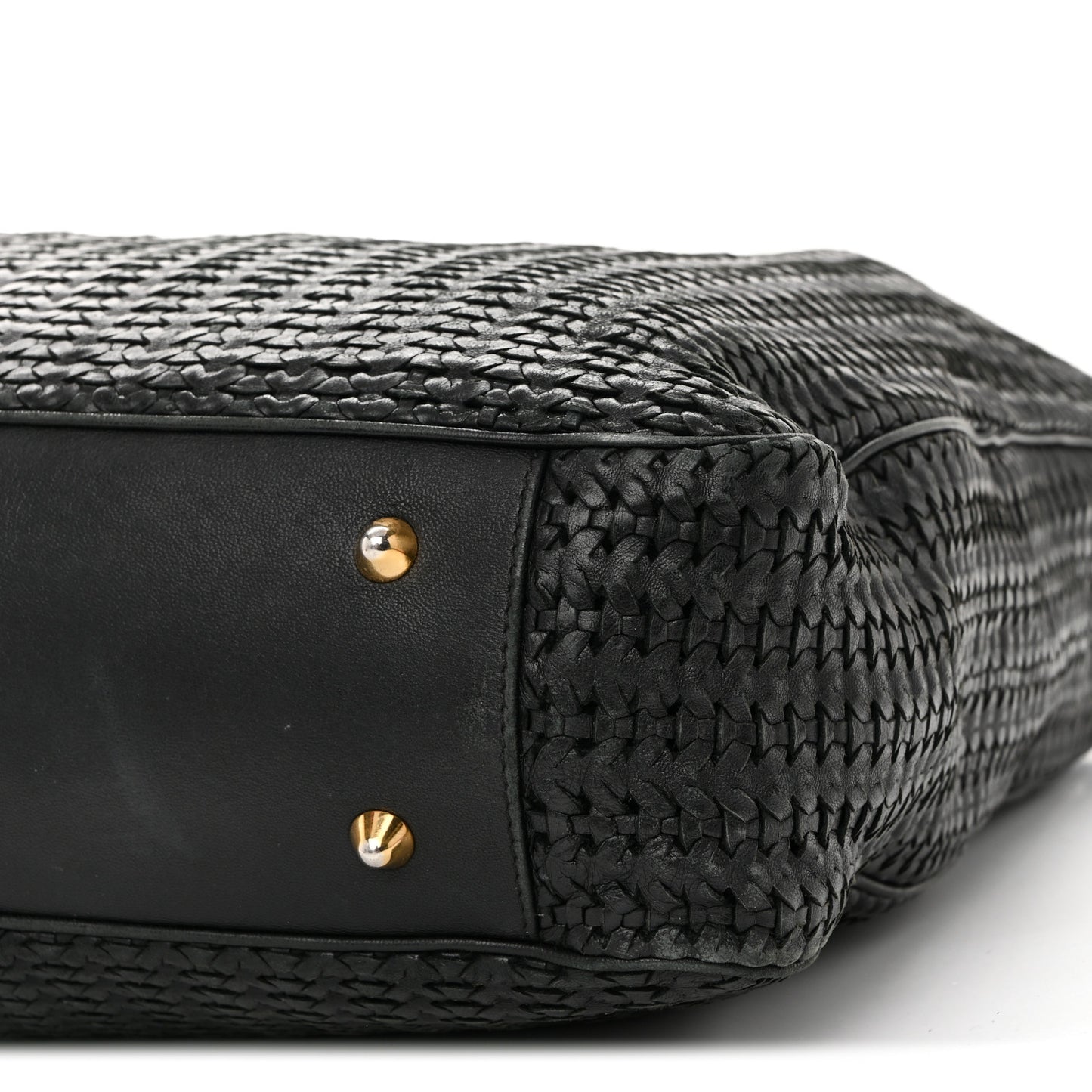 Lambskin Woven Dior Soft Shopping Tote Black