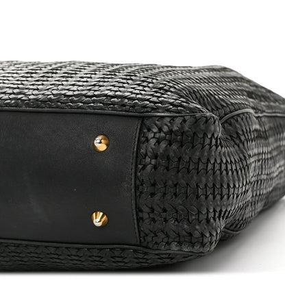 Christian Dior Lambskin Woven Dior Soft Shopping Tote Black 10 of 12