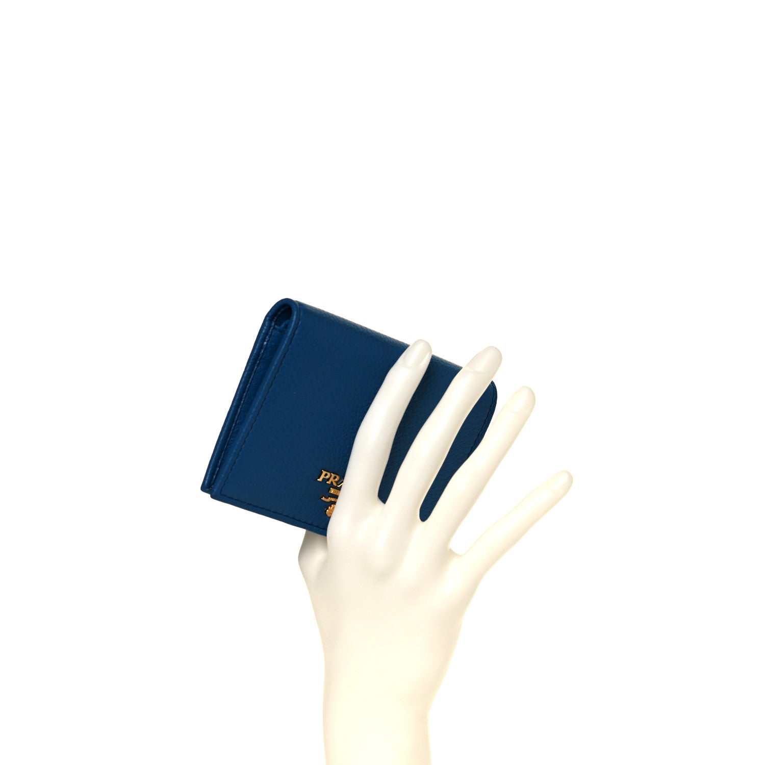 Prada Vitello Grain Bi-Fold Wallet Bluette 14 of 14