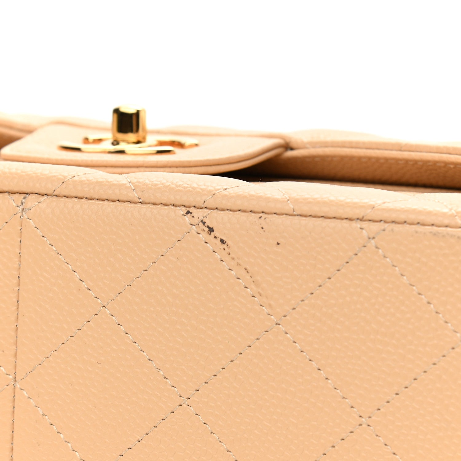 Chanel Caviar Quilted Jumbo Double Flap Beige Clair 11 of 12