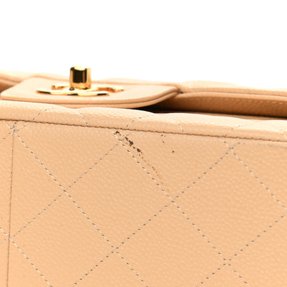 Chanel Caviar Quilted Jumbo Double Flap Beige Clair 11 of 12