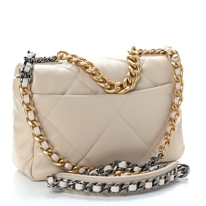 Chanel Goatskin Quilted Medium Chanel 19 Flap Beige 2 of 8