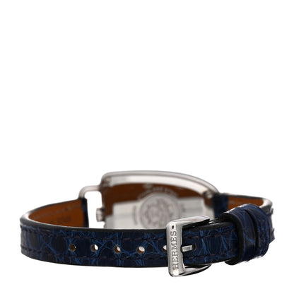 Hermes Stainless Steel Alligator 26mm Galop Quartz Watch Bleu Saphir 3 of 5