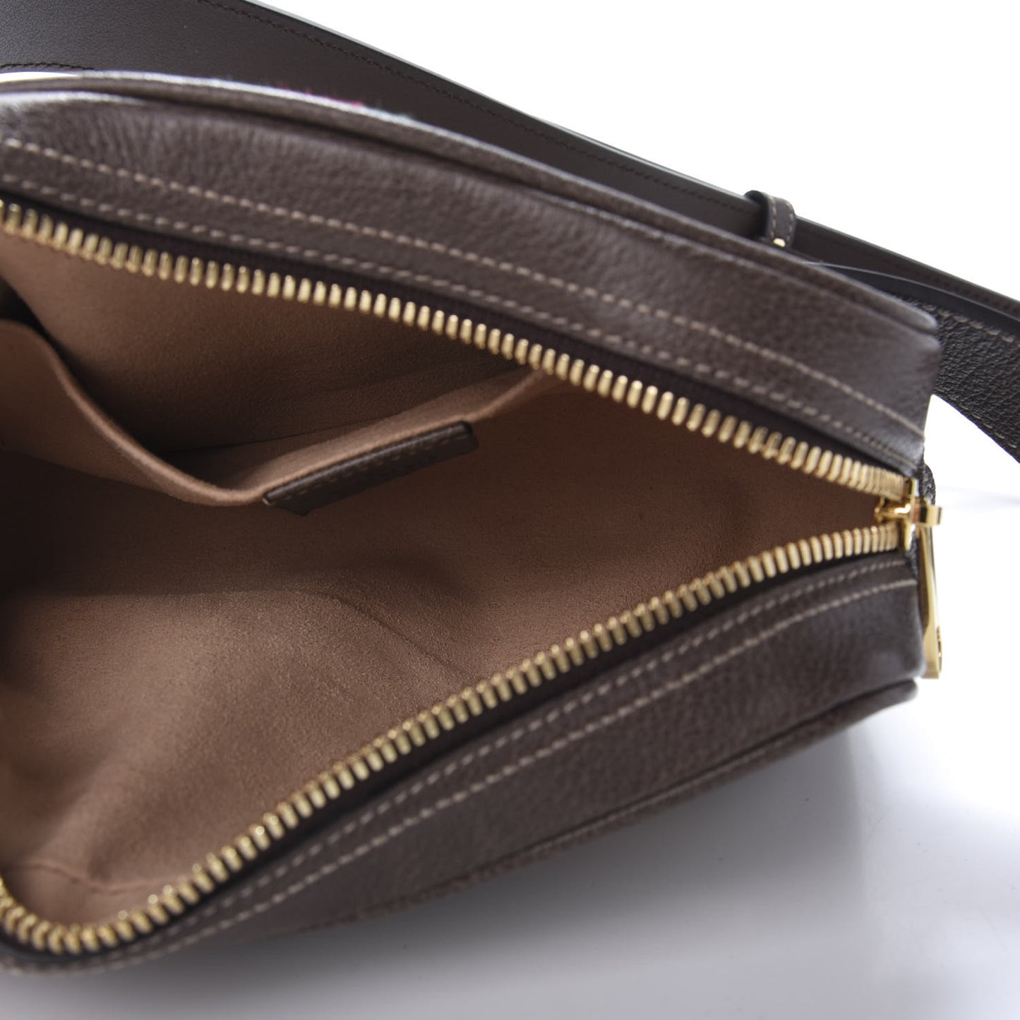 GG Supreme Monogram Web Small Ophidia Belt Bag 85 34 Dark Brown