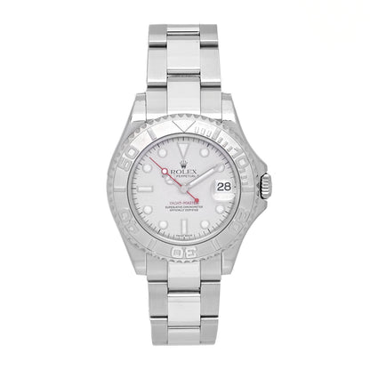 Rolex Stainless Steel Platinum 35mm Yacht-Master Watch Silver 168622 1 of 4