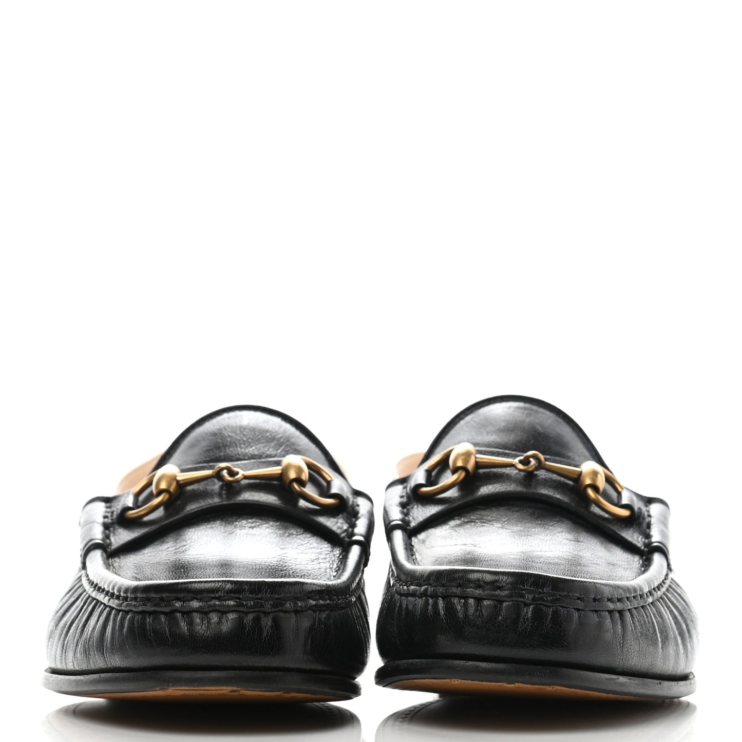 Goatskin Stripe Mens Horsebit Slingback Slippers 7 Black